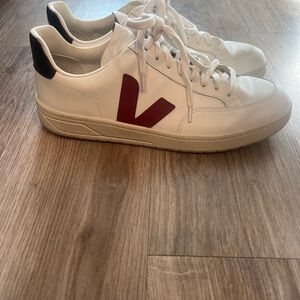 VEJA White Sneakers with Red Accent